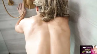 Step Mom Cory Chase Shows Me Her Bald Pussy and Let's Me Fuck Her in the Shower